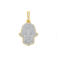 Protective Diamond Charm Hamsa Necklace in 14K Gold
