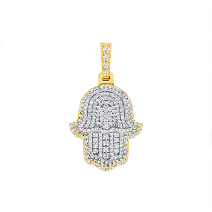 Protective Diamond Charm Hamsa Necklace in 14K Gold