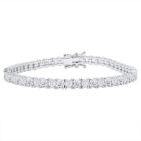 Asscher Cut Diamonds Tennis Bracelet in 18K Gold