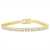 Asscher Cut Diamonds Tennis Bracelet in 18K Gold