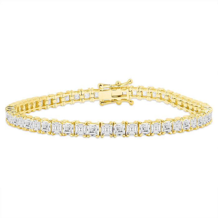 Asscher Cut Diamonds Tennis Bracelet in 18K Gold