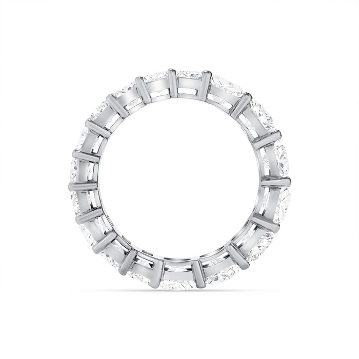 Emerald Round Cut Diamond Eternity Band Ring in 14K Gold