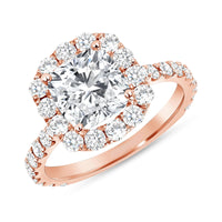 Opal Esoteric Cushion Cut Halo Engagement Ring in 18K Gold
