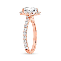Opal Esoteric Cushion Cut Halo Engagement Ring in 18K Gold