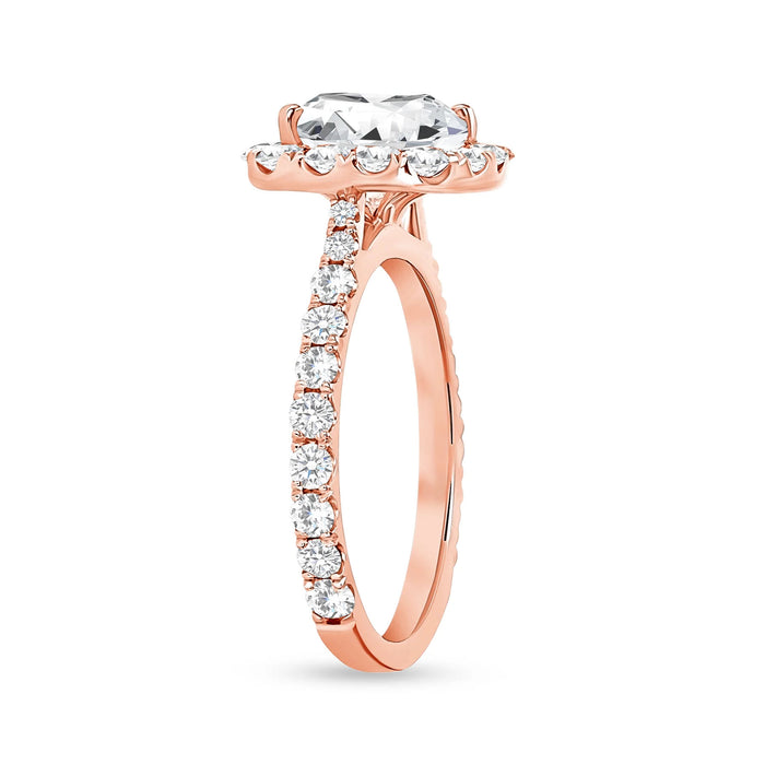 Opal Esoteric Cushion Cut Halo Engagement Ring in 18K Gold
