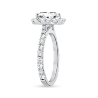 Opal Esoteric Cushion Cut Halo Engagement Ring in 18K Gold