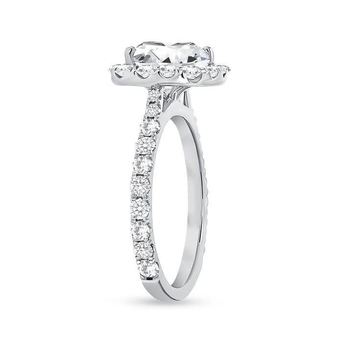 Opal Esoteric Cushion Cut Halo Engagement Ring in 18K Gold
