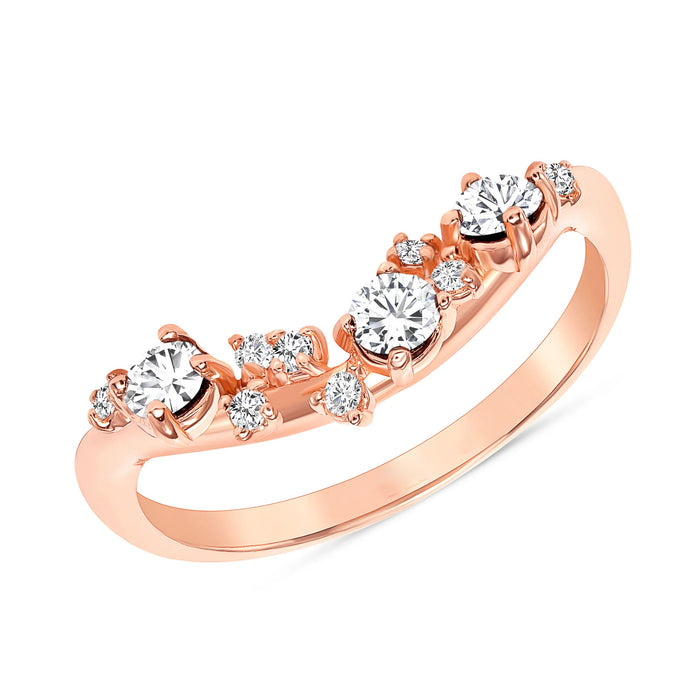 Scattered Diamond Cluster Ring in 14K Yellow Gold