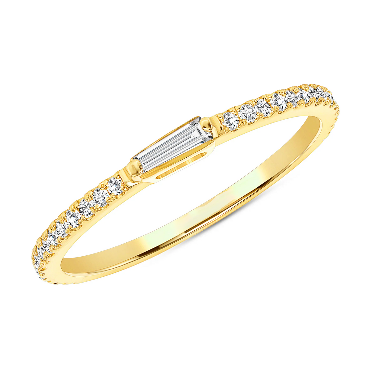 Baguette Diamond Accent Ring in 14K Yellow Gold