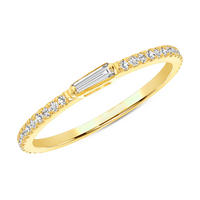 Baguette Diamond Accent Ring in 14K Yellow Gold