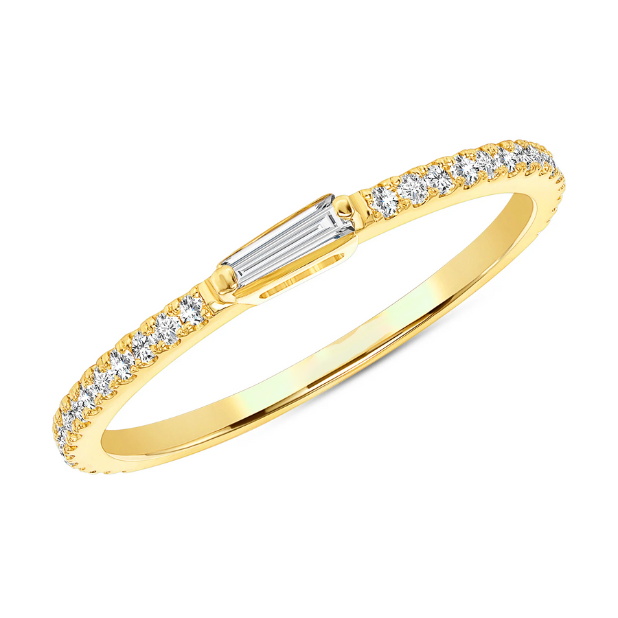 Baguette Diamond Accent Ring in 14K Yellow Gold