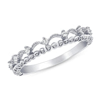 Diamond Crown Inspired Beaded Band Ring in 14K Gold