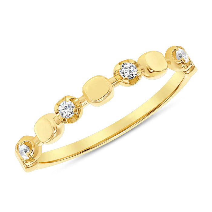 Diamond Round Cut Stackable Ring in 14K Yellow Gold
