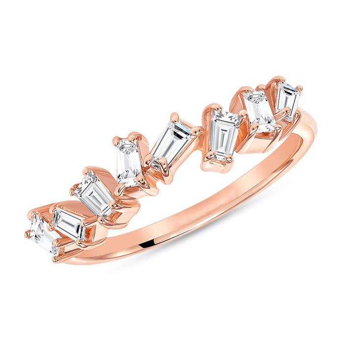Baguette Diamond Scatter 14K Stackable Band Ring