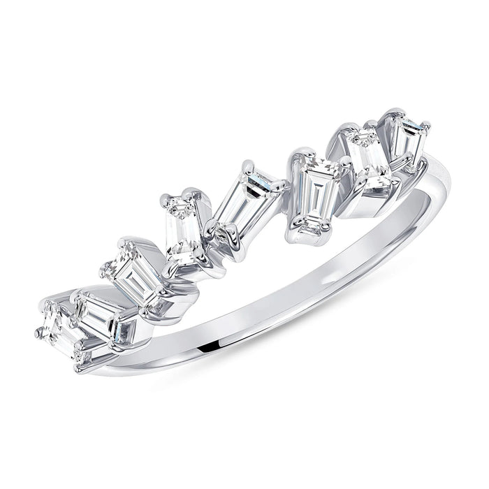Baguette Diamond Scatter 14K Stackable Band Ring