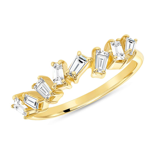 Baguette Diamond Scatter 14K Stackable Band Ring