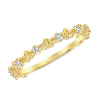 Vintage Milgrain Diamond Band Ring in 14K Yellow Gold
