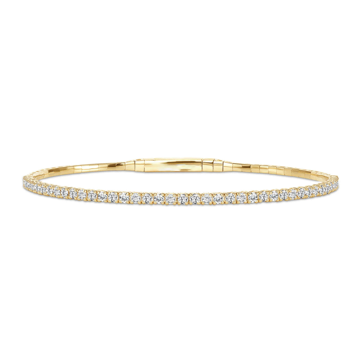 Diamond Slim Line Bracelet in 14K Yellow Gold