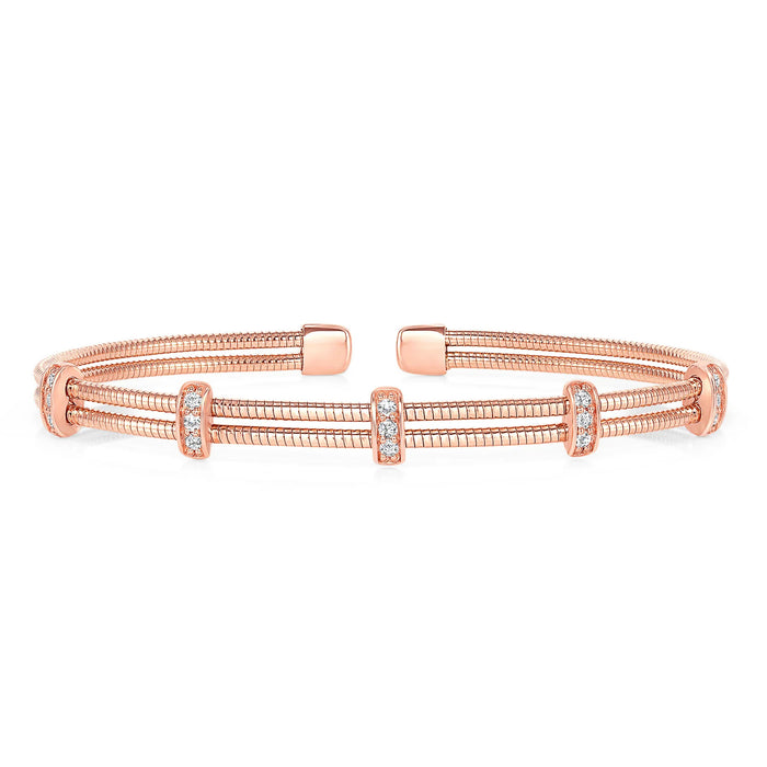 Sapphire Gleam Round Diamond Bar Tennis Bracelet in 14K Gold