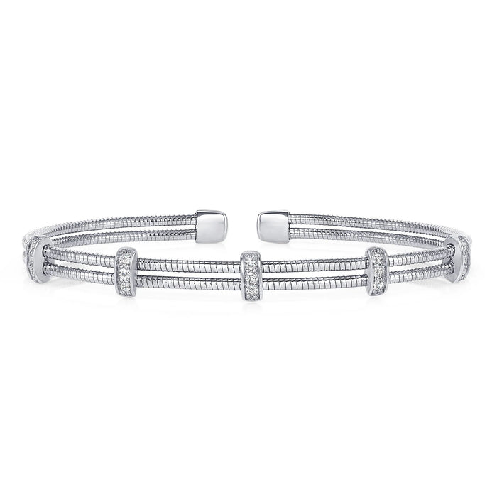 Sapphire Gleam Round Diamond Bar Tennis Bracelet in 14K Gold