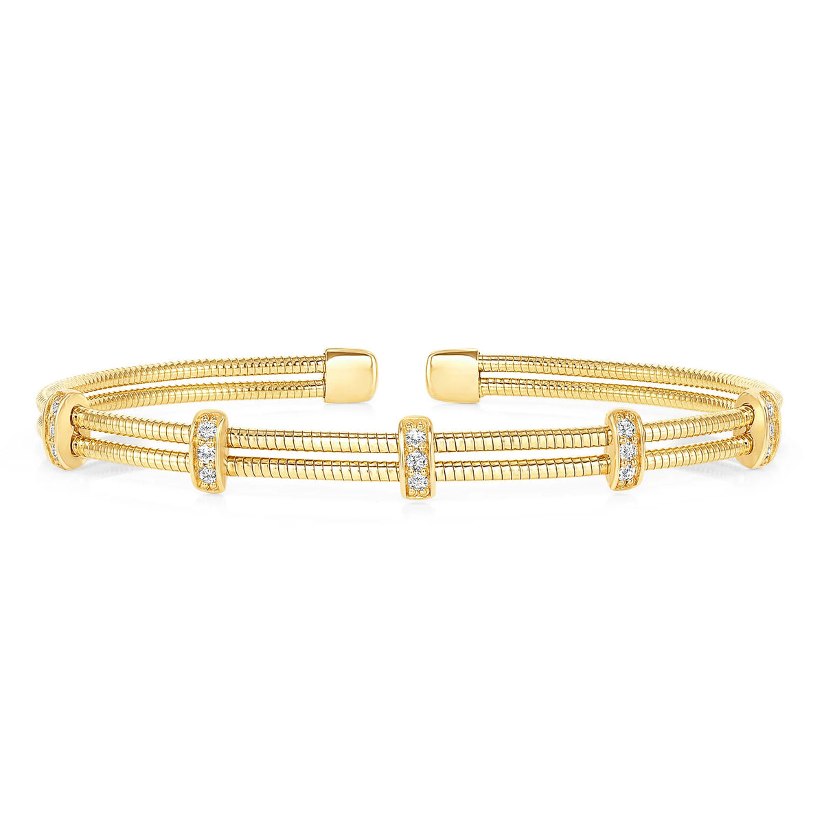 Sapphire Gleam Round Diamond Bar Tennis Bracelet in 14K Gold