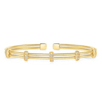 Sapphire Gleam Round Diamond Bar Tennis Bracelet in 14K Gold