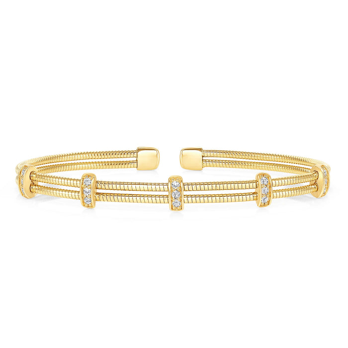 Sapphire Gleam Round Diamond Bar Tennis Bracelet in 14K Gold