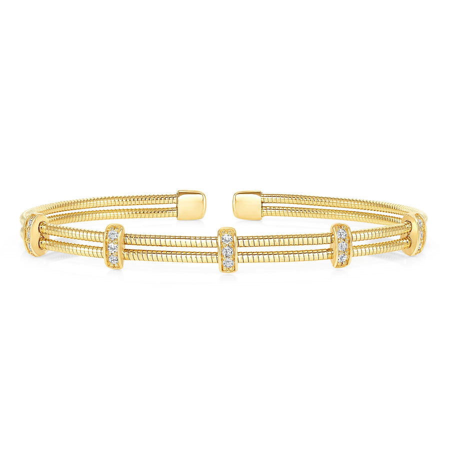 Sapphire Gleam Round Diamond Bar Tennis Bracelet in 14K Gold