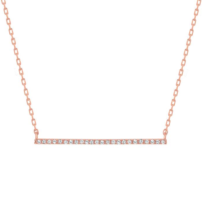 Round Cut Diamond Bar Bracelet in 14K Gold