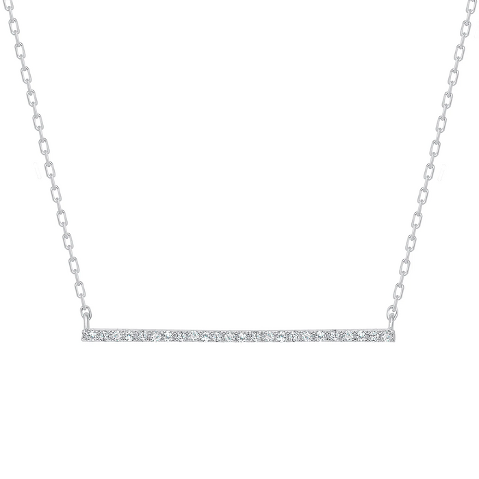 Round Cut Diamond Bar Bracelet in 14K Gold