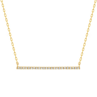 Round Cut Diamond Bar Bracelet in 14K Gold