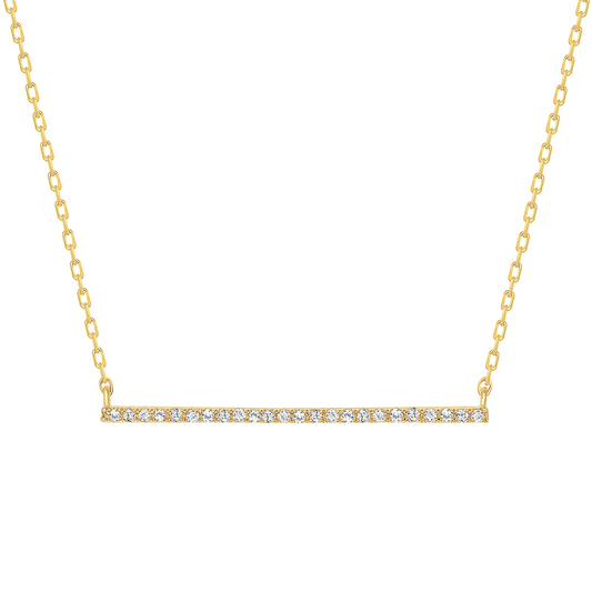 Round Cut Diamond Bar Bracelet in 14K Gold