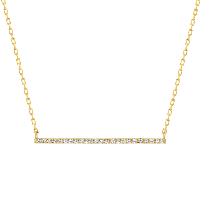 Round Cut Diamond Bar Bracelet in 14K Gold