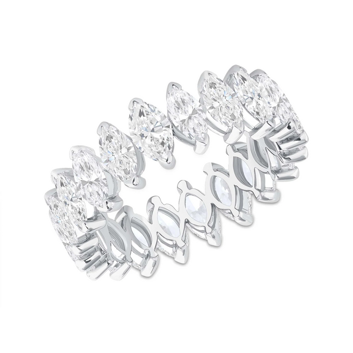Marquise Cut Diamond Eternity Band Ring in 14K Yellow Gold