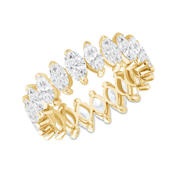 Marquise Cut Diamond Eternity Band Ring in 14K Yellow Gold