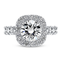 Cushion Halo Diamond Bridal Eternity Ring in 14K Gold