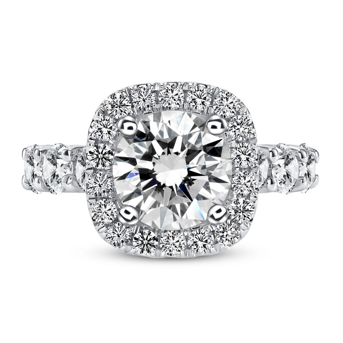 Cushion Halo Diamond Bridal Eternity Ring in 14K Gold
