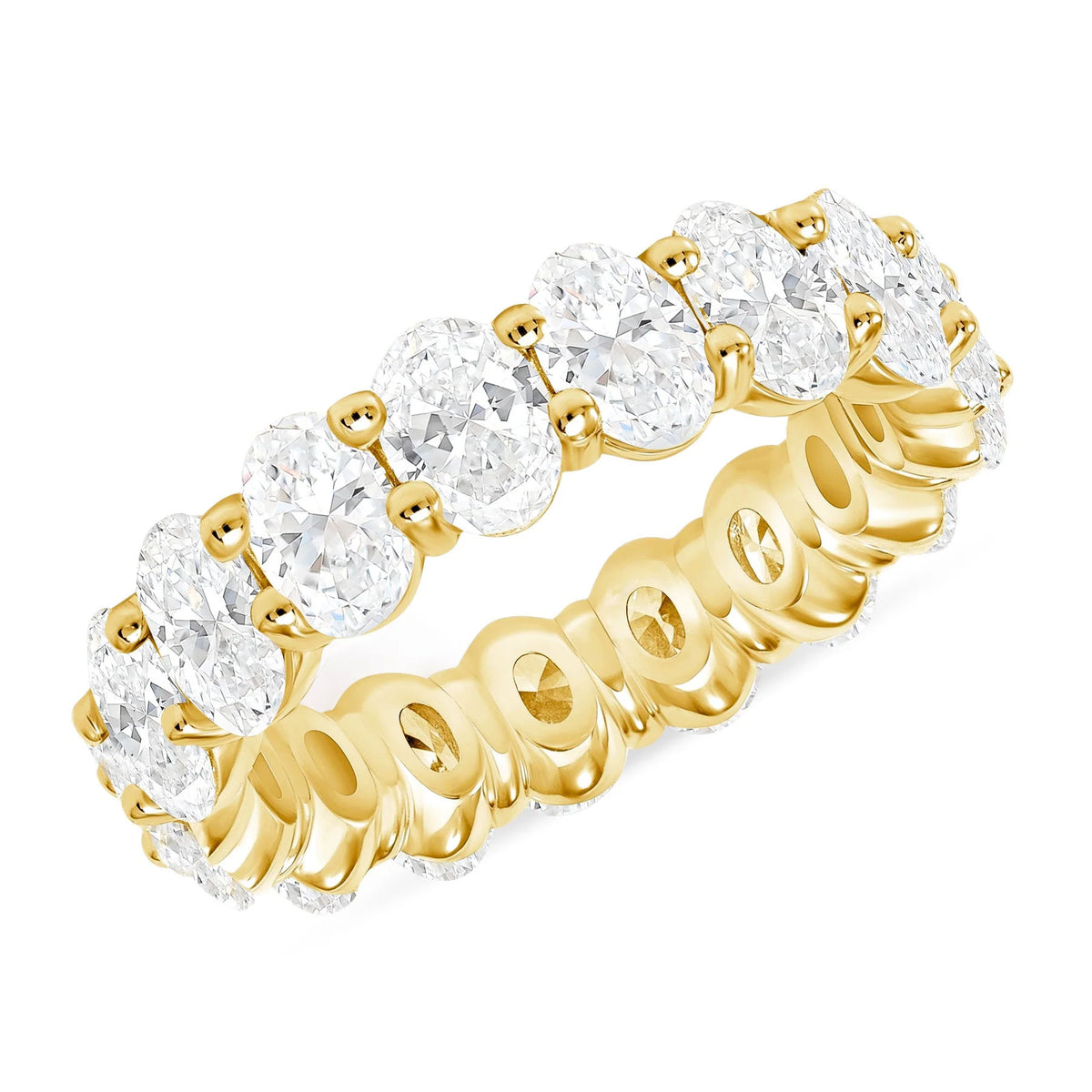 Oval Cut Diamond Eternity Band Ring in 14K Gold