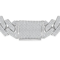 Fully Iced Out Box Lock Cuban Bracelet in 18K Gold