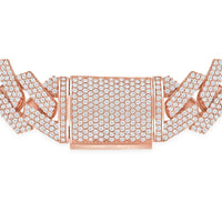 Fully Iced Out Box Lock Cuban Bracelet in 18K Gold