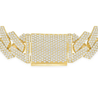 Pave Diamond Cuban Link Bracelet in 18K Gold