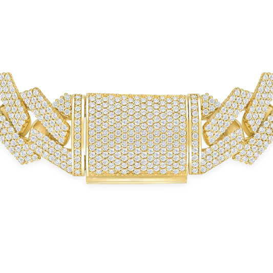 Pave Diamond Cuban Link Bracelet in 18K Gold