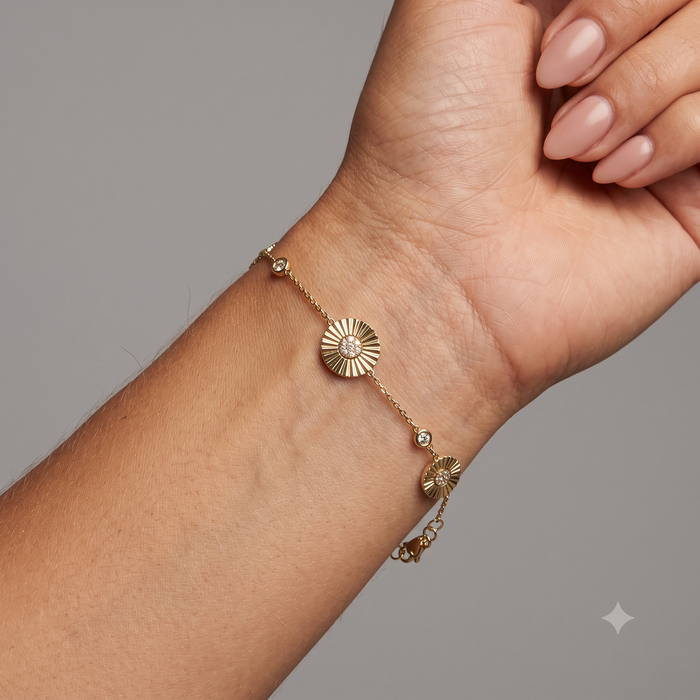 Golden Era Sapphire Charm Bracelet in 14K Yellow Gold