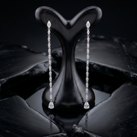 Pear Shape Diamond Drop Earrings in 14K White Gold