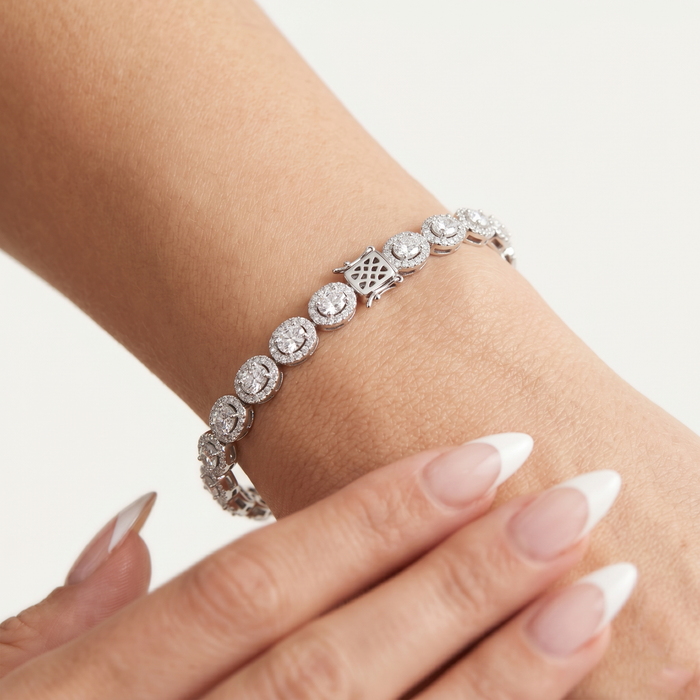 Fancy Diamond Tennis Bracelet in 18K White Gold