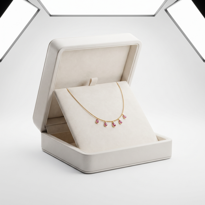 Station Ball Chain Diamond Necklace in 14K Yellow Gold