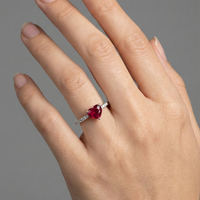 Elegant Baguette Pink Sapphire 14K Gold Ring