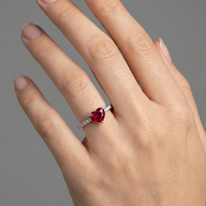 Elegant Baguette Pink Sapphire 14K Gold Ring