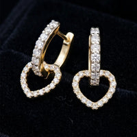 Diamond Interlocking 14K (or 18k upon request) Yellow Gold Hoop Drop Earrings