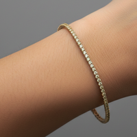 Green Sapphire Tennis Bracelet in 14K Yellow Gold